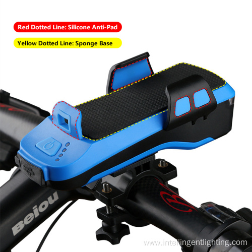 Multifunction 4In1 Bike Cycle Front Light Phone Holder